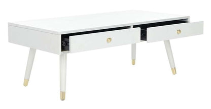 Safavieh - Levinson Gold Cap Coffee Table - White - Gold - FOX6304B veiw 4