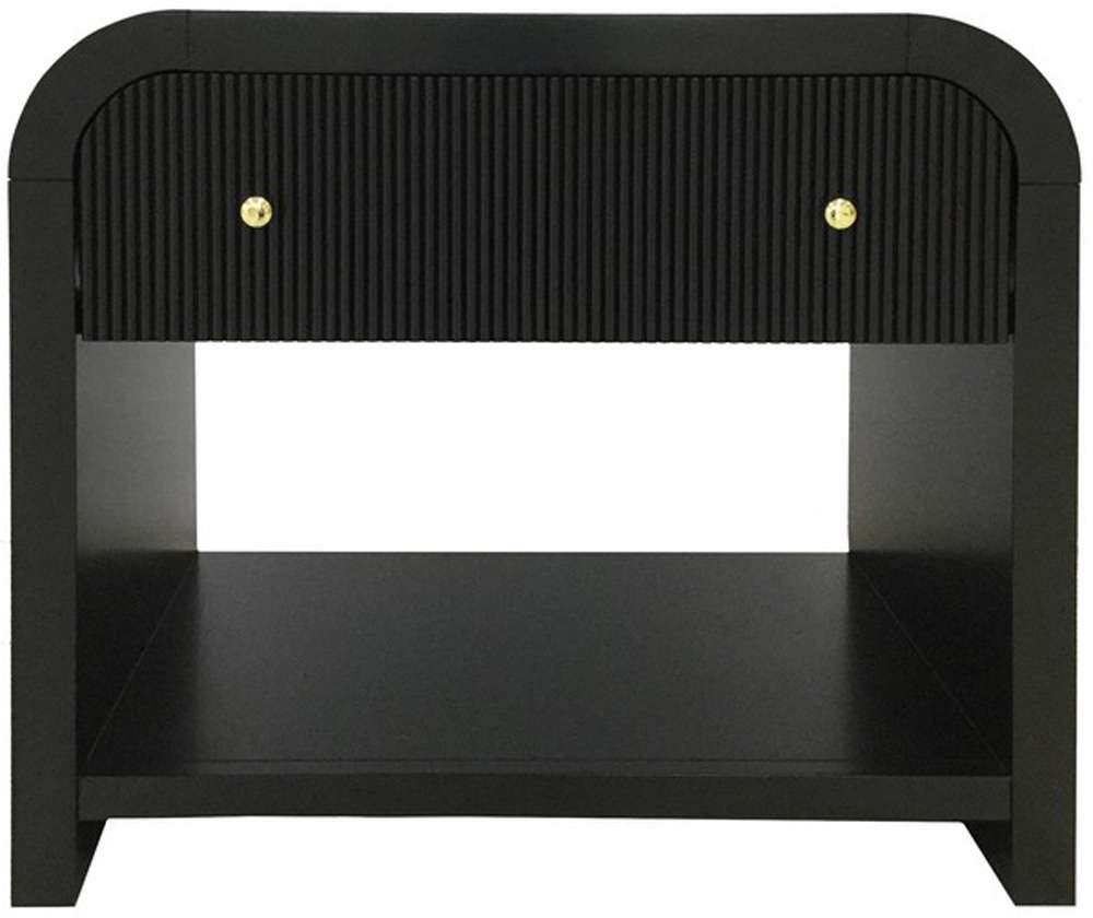 Safavieh - Couture - Liabella 1 Drw Curved Nightstand - Black - Gold - SFV2145B veiw 1