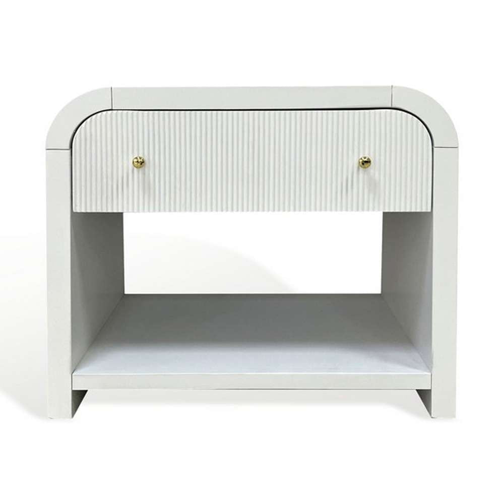 Safavieh - Couture - Liabella 1 Drw Curved Nightstand - White - Gold - SFV2145A veiw 2