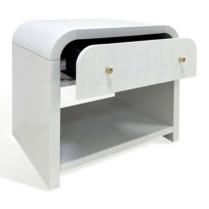 Safavieh - Couture - Liabella 1 Drw Curved Nightstand - White - Gold - SFV2145A veiw 4