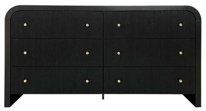 Safavieh - Couture - Liabella 6 Drw Curved Dresser - Black - Gold - SFV2144B veiw 1
