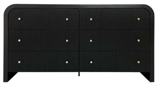 Safavieh - Couture - Liabella 6 Drw Curved Dresser - Black - Gold - SFV2144B veiw 1
