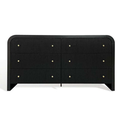 Safavieh - Couture - Liabella 6 Drw Curved Dresser - Black - Gold - SFV2144B veiw 2