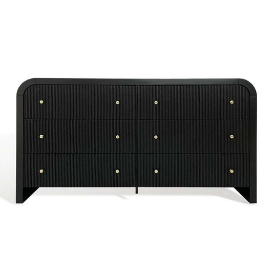 Safavieh - Couture - Liabella 6 Drw Curved Dresser - Black - Gold - SFV2144B veiw 2
