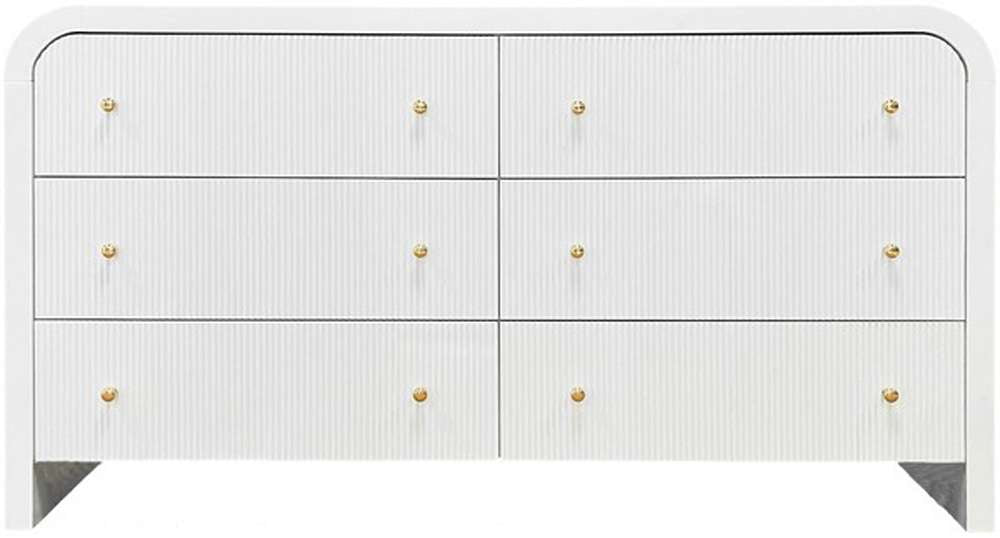 Safavieh - Couture - Liabella 6 Drw Curved Dresser - White - Gold - SFV2144A veiw 1