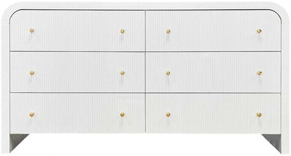Safavieh - Couture - Liabella 6 Drw Curved Dresser - White - Gold - SFV2144A veiw 1
