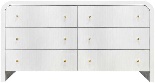 Safavieh - Couture - Liabella 6 Drw Curved Dresser - White - Gold - SFV2144A veiw 1