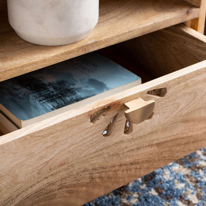 Safavieh - Lily 1 Shelf 1 Draw Nightstand - Natural - Brass - NST9006A veiw 2