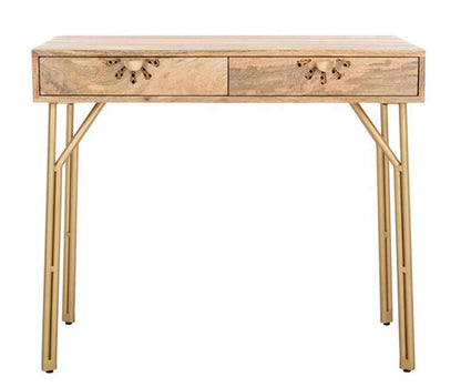 Safavieh - Lily 2 Drawer Desk - Natural - Brass - DSK9006A
