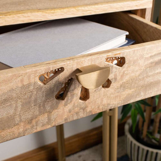 Safavieh - Lily 2 Drawer Desk - Natural - Brass - DSK9006A veiw 1