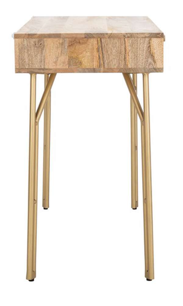 Safavieh - Lily 2 Drawer Desk - Natural - Brass - DSK9006A veiw 3