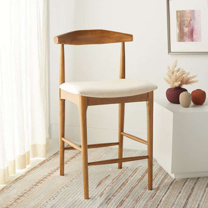 Safavieh - Lionel Retro Counter Stool - Walnut - Cream - BST1502D veiw 2