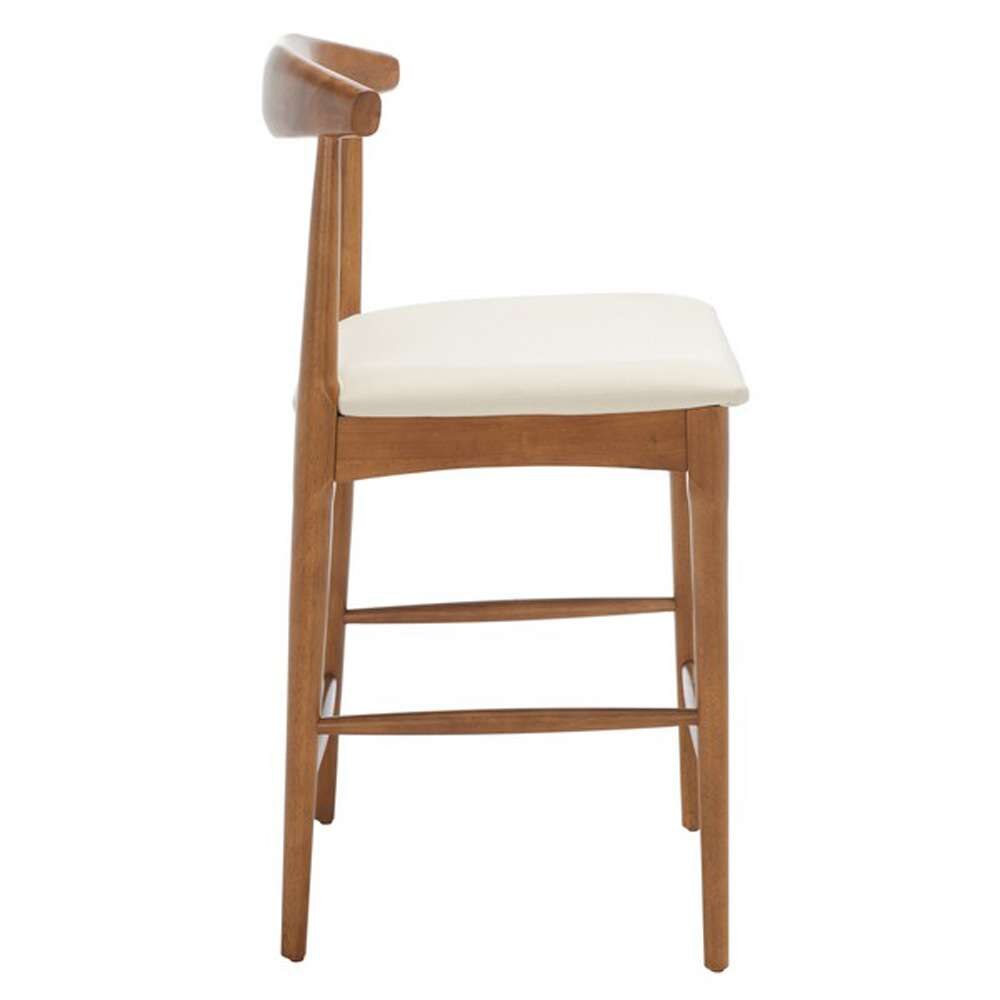 Safavieh - Lionel Retro Counter Stool - Walnut - Cream - BST1502D veiw 4