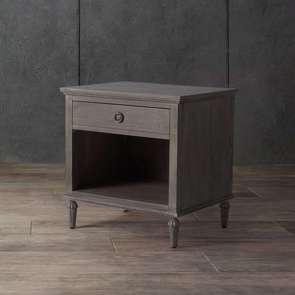 Safavieh - Couture - Lisabet 1 Drawer Wd Nightstand - Light Grey - SFV7704C veiw 3