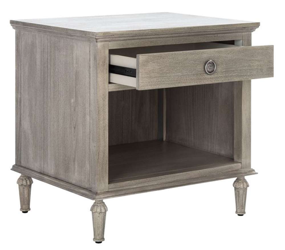 Safavieh - Couture - Lisabet 1 Drawer Wd Nightstand - Light Grey - SFV7704C veiw 4