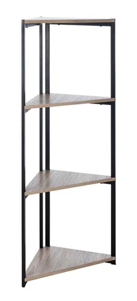 Safavieh - Logan 4 Tier Corner Bookshelf - Light Grey Oak - Black - ETG4200A veiw 3
