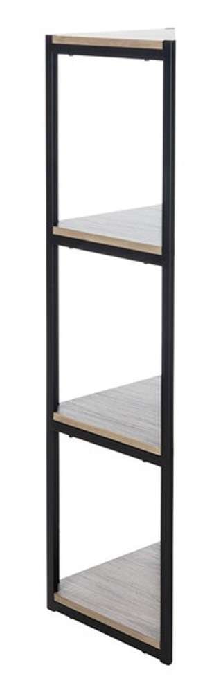 Safavieh - Logan 4 Tier Corner Bookshelf - Light Grey Oak - Black - ETG4200A veiw 4
