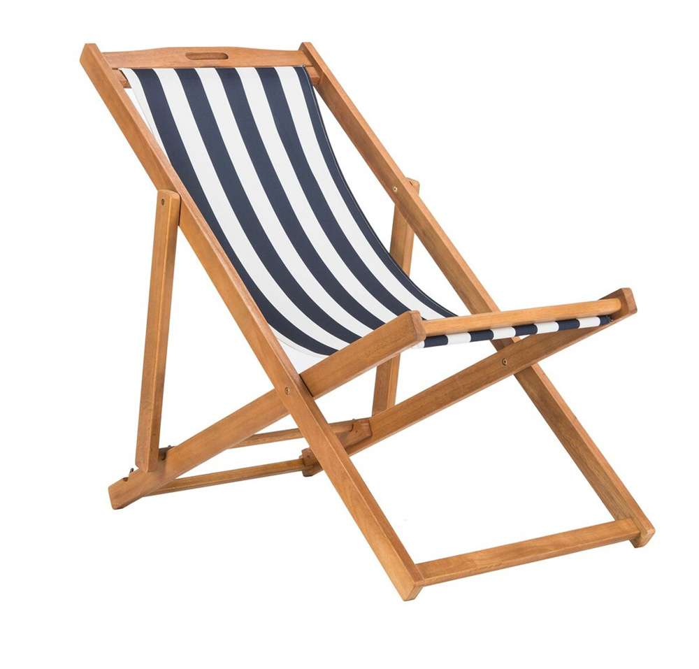 Safavieh - Loren Sling Chair - Natural - Navy Stripe  (Set of 2) - PAT7040A-SET2 veiw 1