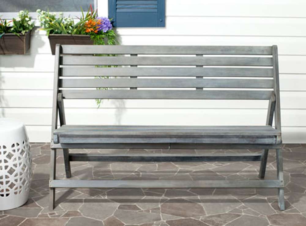 Safavieh - Luca Folding Bench - Ash Grey - FOX6705A veiw 2