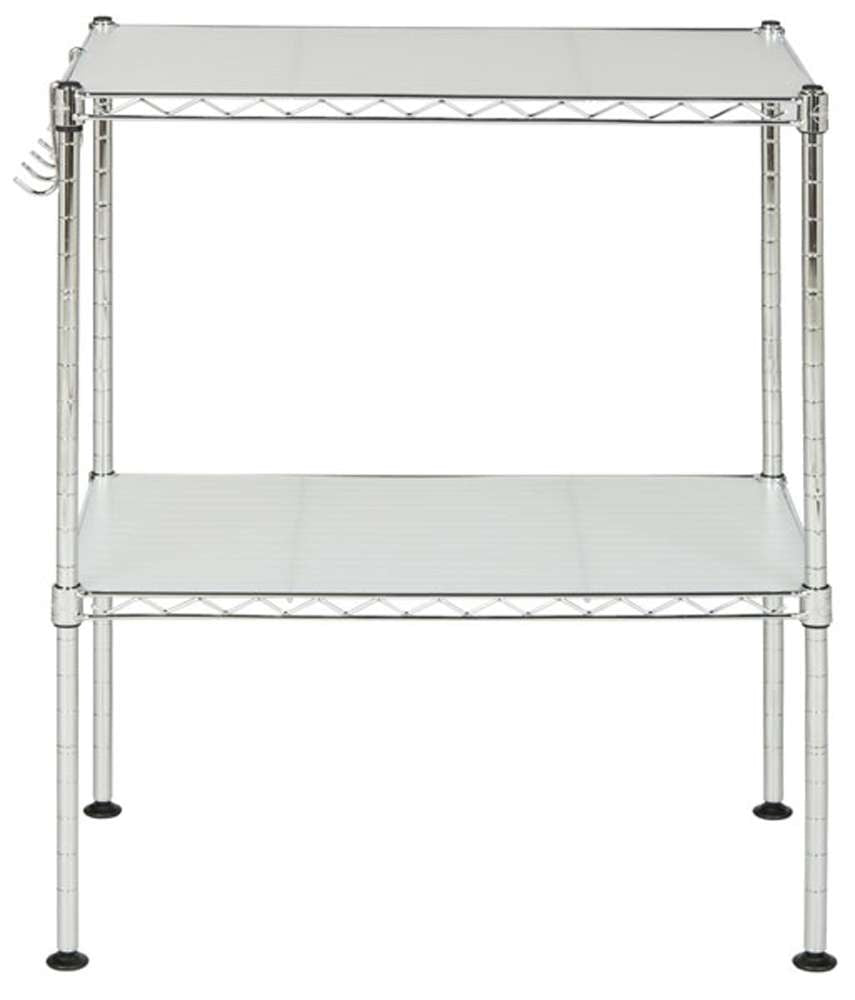 Safavieh - Lucien 2 Tier Microwave Rack - Chrome - HAC1025A veiw 1
