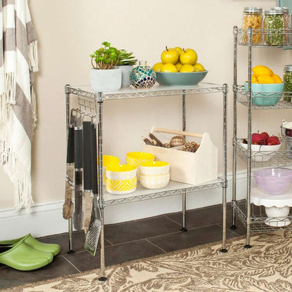 Safavieh - Lucien 2 Tier Microwave Rack - Chrome - HAC1025A veiw 2