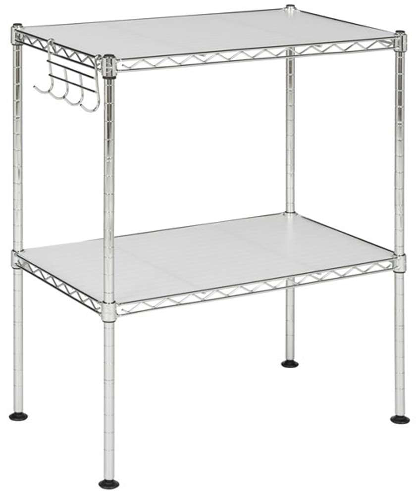 Safavieh - Lucien 2 Tier Microwave Rack - Chrome - HAC1025A veiw 3