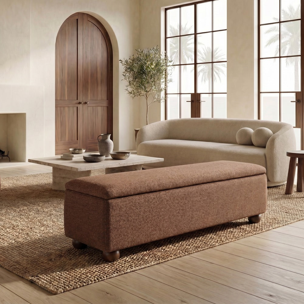 Safavieh - Lucija Boucle Storage Bench / Burnt Orange - SFV5153C view 2