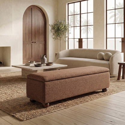 Safavieh - Lucija Boucle Storage Bench / Burnt Orange - SFV5153C view 2