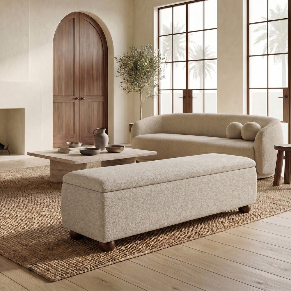 Safavieh - Lucija Boucle Storage Bench / Tan - SFV5153A view 2