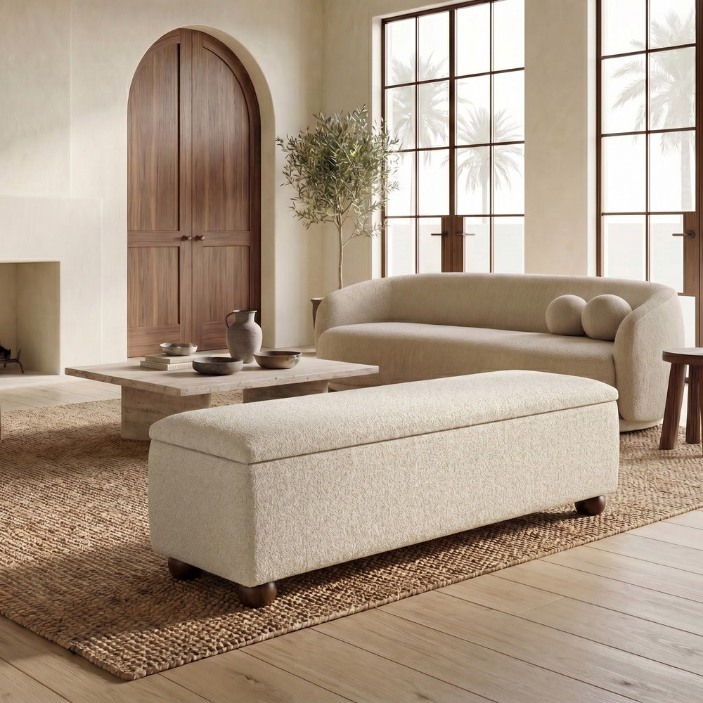 Safavieh - Lucija Boucle Storage Bench / Taupe - SFV5153B view 2