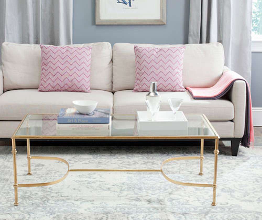 Safavieh - Lucille Coffee Table - Gold - Clear - FOX2549A veiw 2