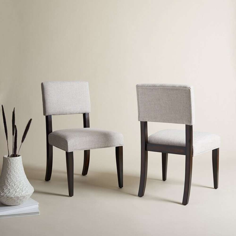 Safavieh - Couture - Luis Wood Dining Chair - Dark Brown - Taupe  (Set of 2) - SFV2107A-SET2 veiw 2