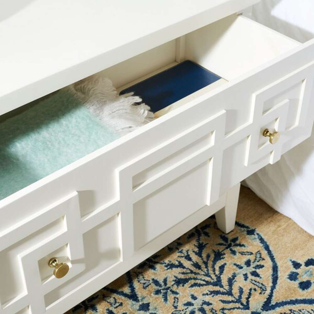 Safavieh - Luiza 2 Drawer Nightstand - White - Gold - NST6602A veiw 2