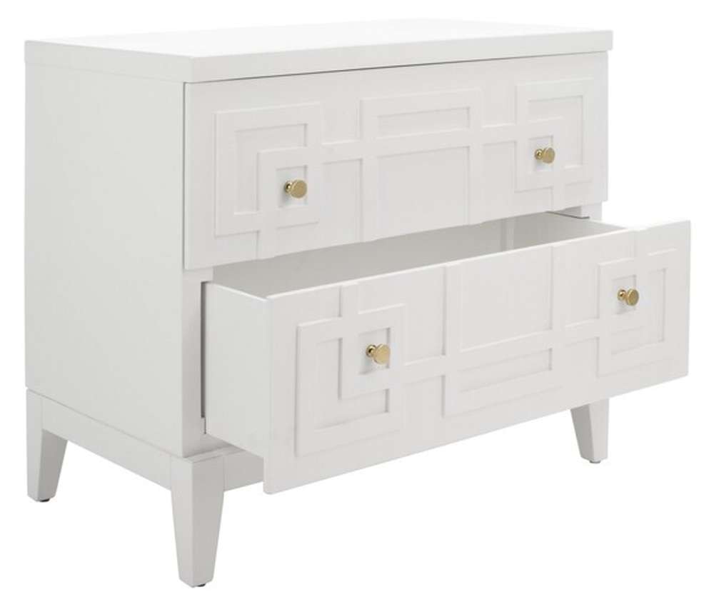 Safavieh - Luiza 2 Drawer Nightstand - White - Gold - NST6602A veiw 4