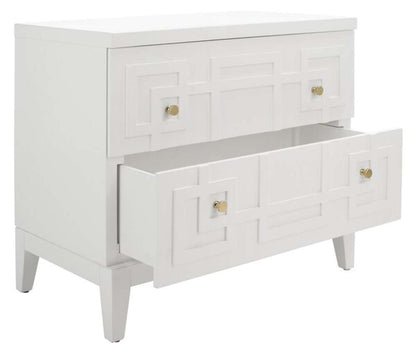 Safavieh - Luiza 2 Drawer Nightstand - White - Gold - NST6602A veiw 4