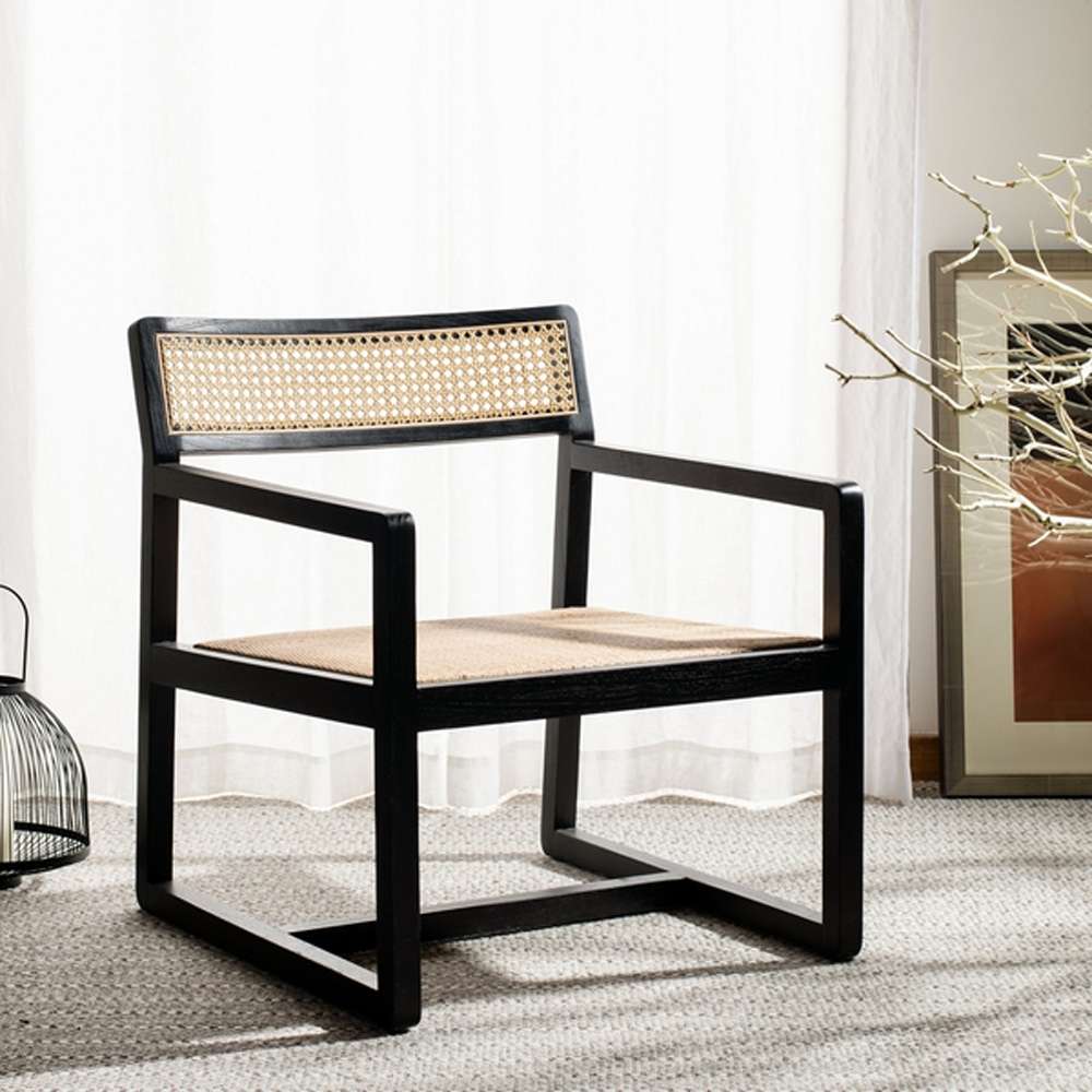 Safavieh - Lula Cane Accent Chair - Black - Natural - ACH9503B veiw 2
