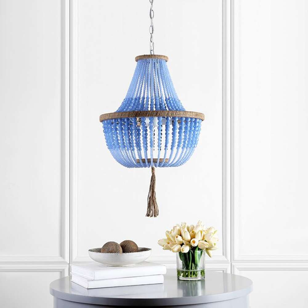 Safavieh - Lush Kristi Beads Pendant Lamp - Blue - LIT4477A view 1