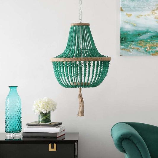 Safavieh - Lush Kristi Beads Pendant Lamp - Green - LIT4477D veiw 1