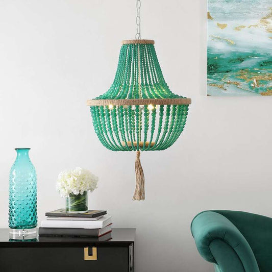Safavieh - Lush Kristi Beads Pendant Lamp - Green - LIT4477D veiw 2