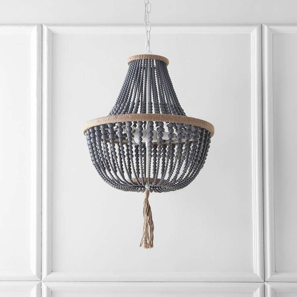 Safavieh - Lush Kristi Beads Pendant Lamp - Grey - LIT4477C veiw 1