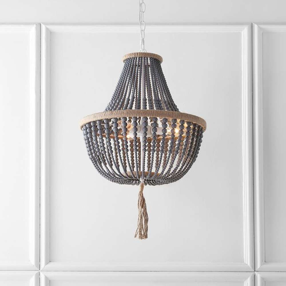 Safavieh - Lush Kristi Beads Pendant Lamp - Grey - LIT4477C veiw 2