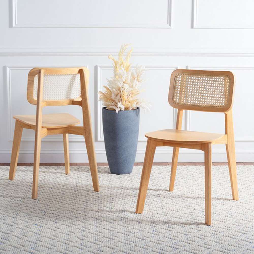 Safavieh - Luz Cane Dining Chair - Natural  (Set of 2) - DCH1006A-SET2 veiw 2