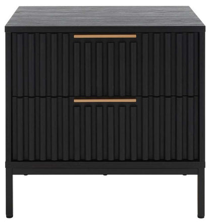 Safavieh - Lylia 2 Drawer Nightstand - Black - Black - NST9605B veiw 1