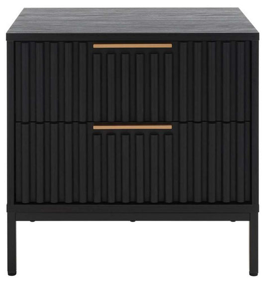 Safavieh - Lylia 2 Drawer Nightstand - Black - Black - NST9605B veiw 1