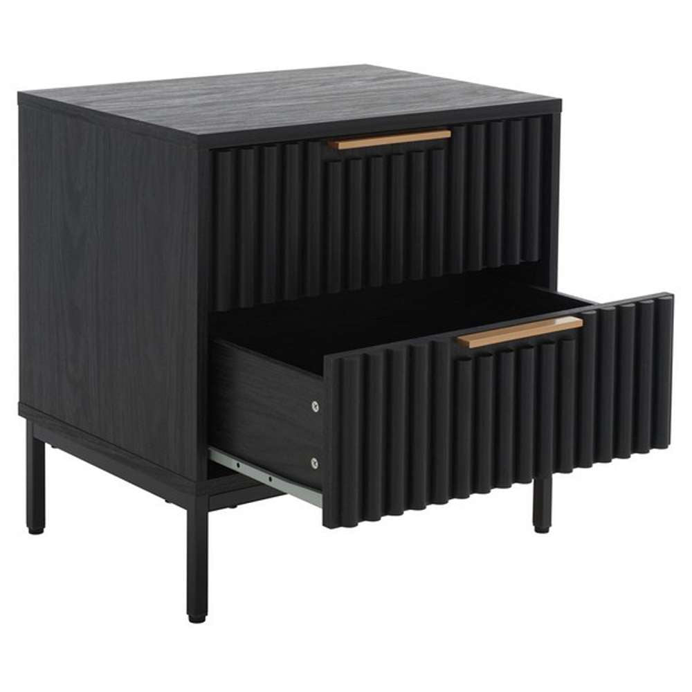 Safavieh - Lylia 2 Drawer Nightstand - Black - Black - NST9605B veiw 4