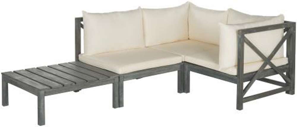 Safavieh - Lynwood Outdoor Sectional - Ash Grey - Beige - PAT6713C veiw 2