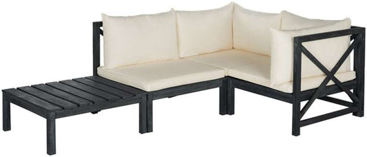 Safavieh - Lynwood Outdoor Sectional - Dark Slate Gray - Beige - PAT6713K veiw 1