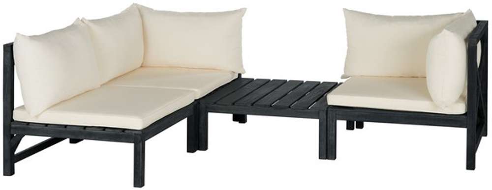 Safavieh - Lynwood Outdoor Sectional - Dark Slate Gray - Beige - PAT6713K veiw 2