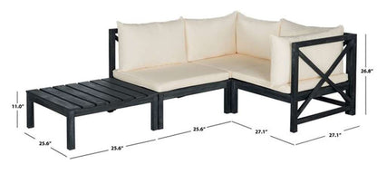 Safavieh - Lynwood Outdoor Sectional - Dark Slate Gray - Beige - PAT6713K veiw 3