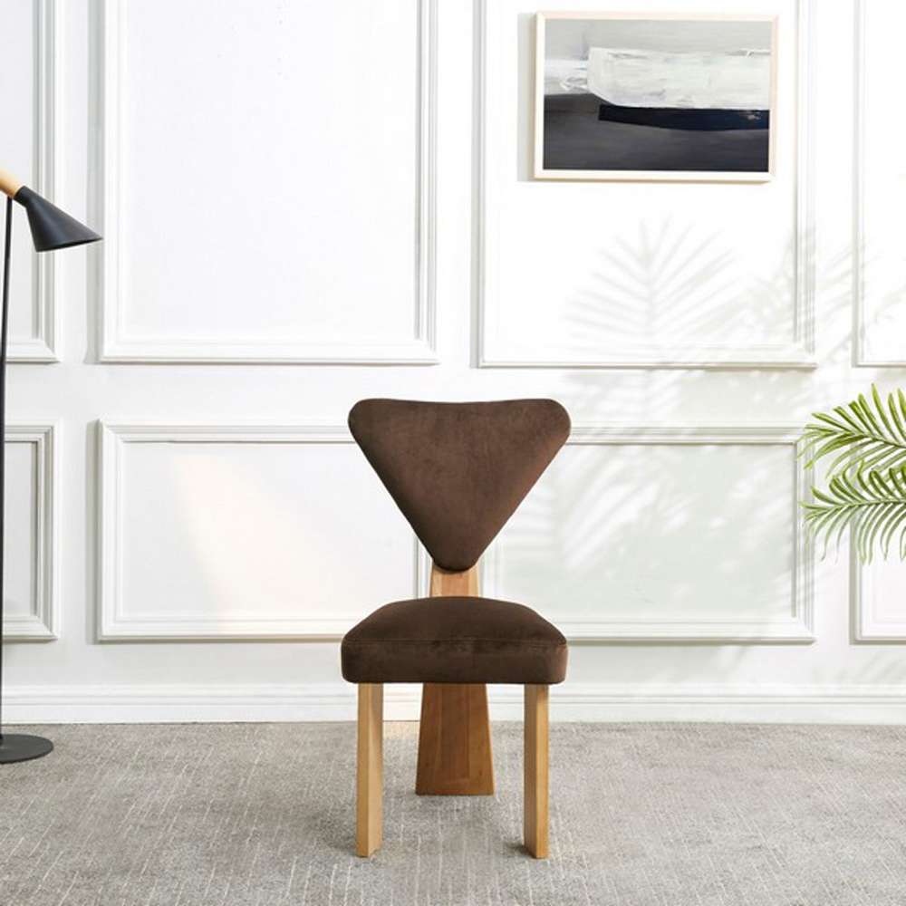 Safavieh - Couture - Madalena 3 Leg Dining Chair - Dark Brown - Natural - SFV5088A veiw 2